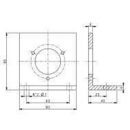 LIKA PF4257 - adapter do enkoderów z kołnierzem zaciskowym
