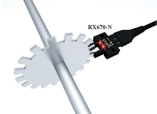 Czujnik optyczny widełkowy RX67 firmy RIKO aplikacja