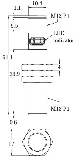 Czujnik indukcyjny PSC1203-NPM1 - wymiary