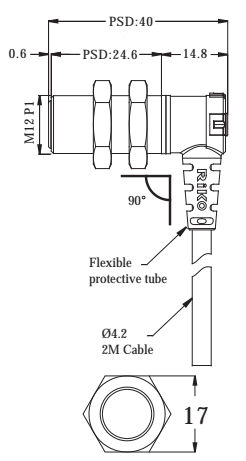Czujnik indukcyjny RiKO PSD1202-P - wymiary