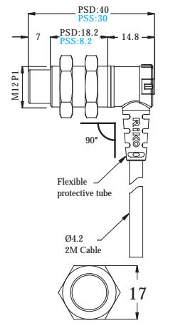 Czujnik indukcyjny RiKO PSD1205-NP - wymiary