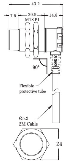Czujnik indukcyjny RiKO PSD1810-P - wymiary