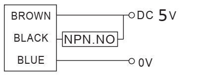 Czujnik indukcyjny RN04-N (5V) - schemat podłączenia