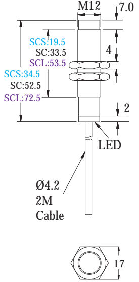 Czujnik indukcyjny RiKO SC1204-N - wymiary