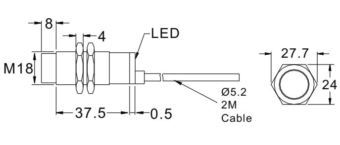 Czujnik indukcyjny RiKO TSC1815-N - wymiary