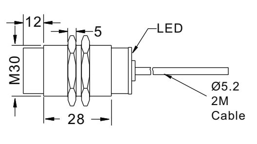 Czujnik indukcyjny RiKO TSC3025-P - wymiary