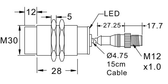 Czujnik indukcyjny RiKO TSC3025-PK - wymiary