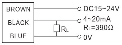 Czujnik indukcyjny analogowy PSC1808-LA03 - schemat podłączenia