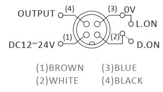 Czujnik optyczny, refleksyjny RiKO R3JK-QR2KP2K - schemat podłączenia