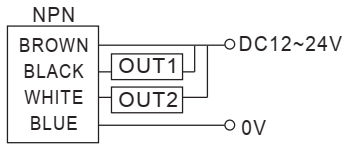 Czujnik optyczny, widełkowy RiKO SU30-2N - schemat podłączenia