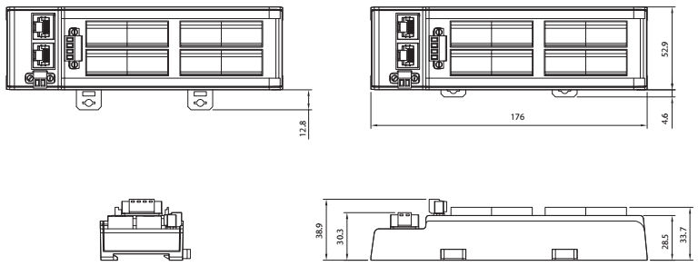 Moduły Fastech Ezi-IO-EC-32 kanały - wymiary