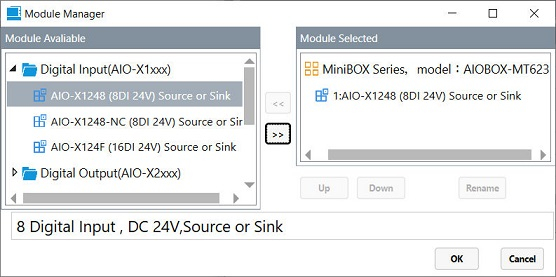 Moduły wejść-wyjść ODOT Mini AIOBOX-MT - program narzędziowy 