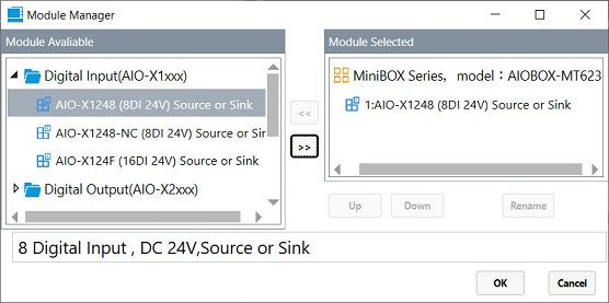 Moduły wejść-wyjść ODOT Mini AIOBOX-MT - program narzędziowy