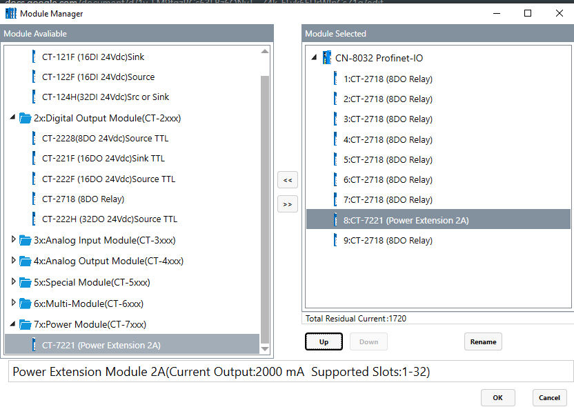 ODOT CT-7221 IO Config - dołożony moduł zasilający