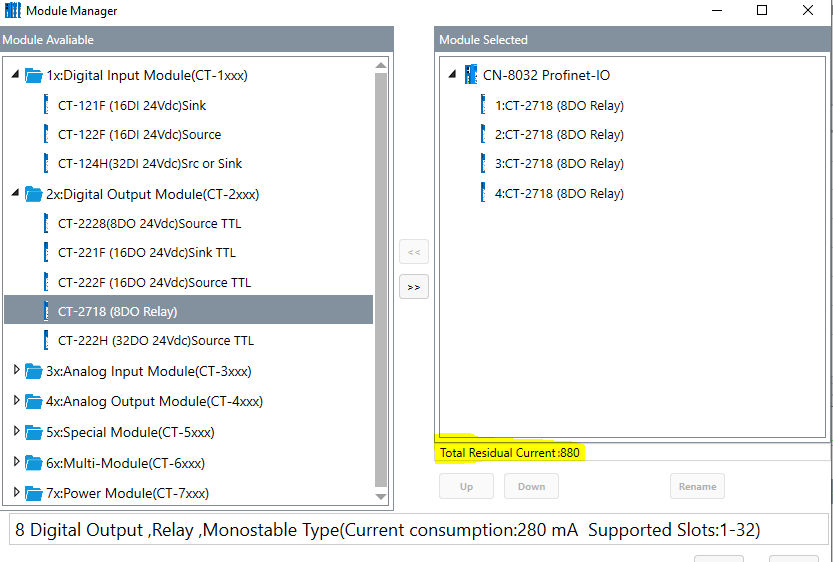 ODOT CT-7221 IO Config - prąd resztkowy