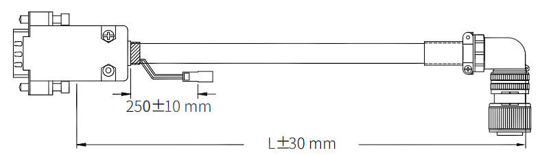 Przewód enkoderowy INOVANCE S6-L-P021-10.0-T 50-750W - wymiary