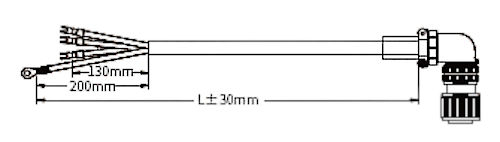 Przewód silnikowy INOVANCE S6-L-M011-5.0-TS 1-5kW wymiary