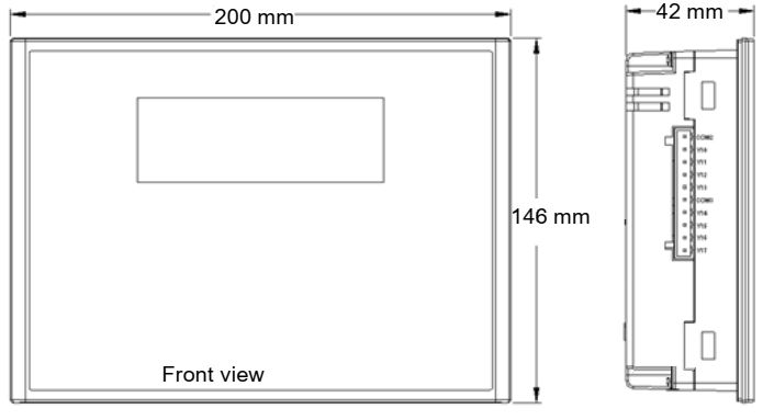 Sterownik PLC H0U-1616MR-XP-6AT-INT - wymiary