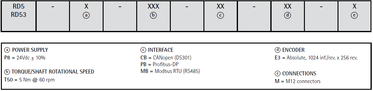 Kod zamówieniowy - kompaktowy pozycjoner LIKA RD5 • RD53