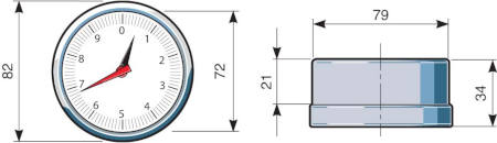 Wymiary - analogowe wskaźniki obrotów Fiama I80