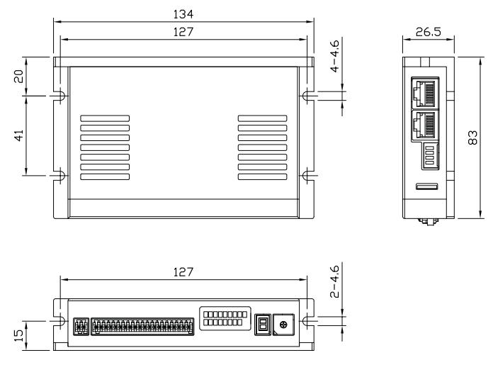 Wymiary modułu wejść wyjść Fastech Ezi-IO-PR RS-485