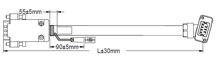 wymiary przewód enkoderowy INOVANCE S6-L-P025-3.0-T 50-750W