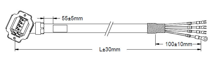 wymiary przewód silnikowy INOVANCE S6-L-M008-10.0-TS 50-750W