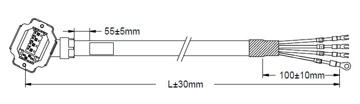 wymiary przewód silnikowy INOVANCE S6-L-M008-5.0-TS 50-750W