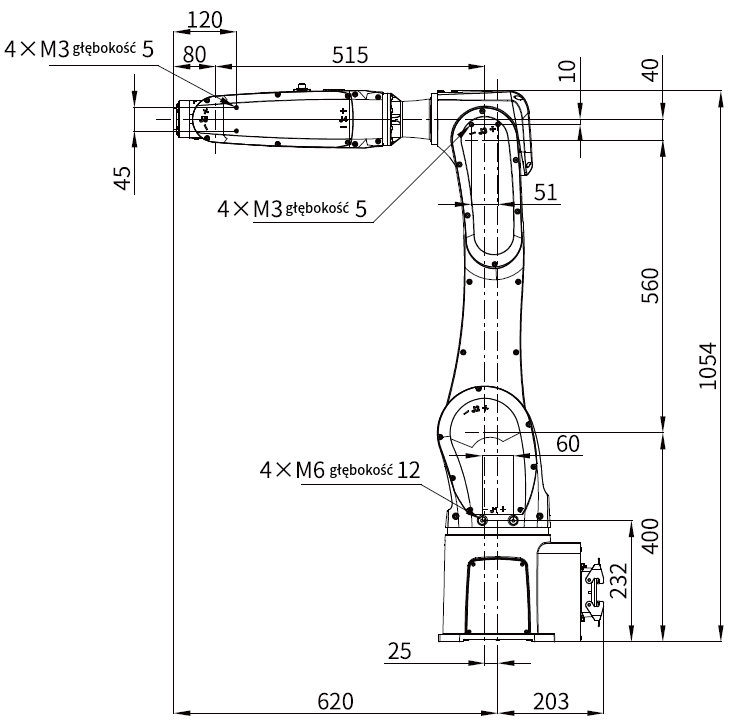 Wymiary IR-R10-110S-INT