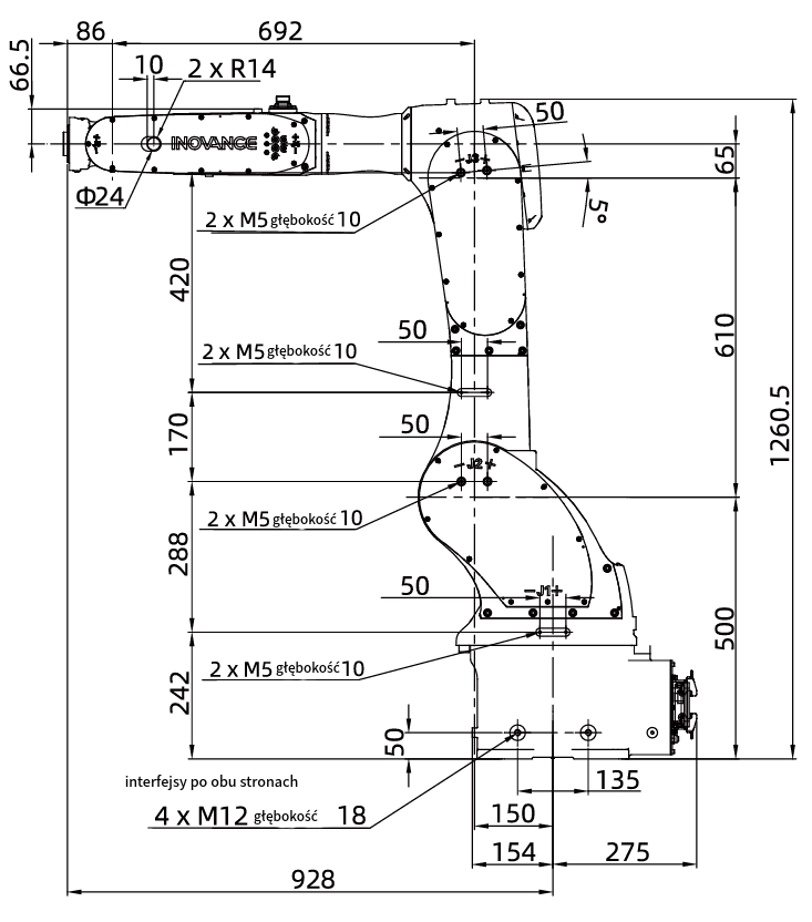 Wymiary IR-R15H-145S-INT